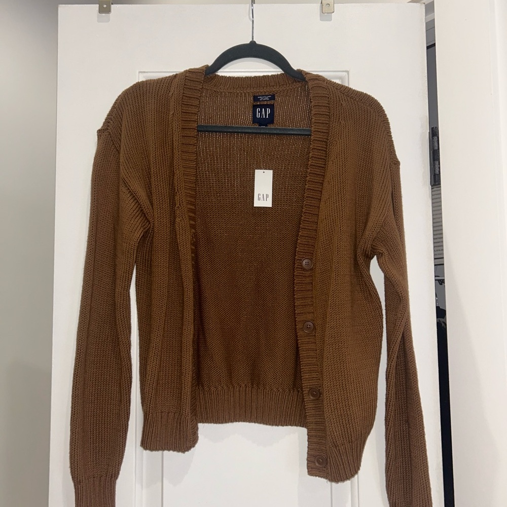 GAP Brown Chunky Button-Front Cardigan